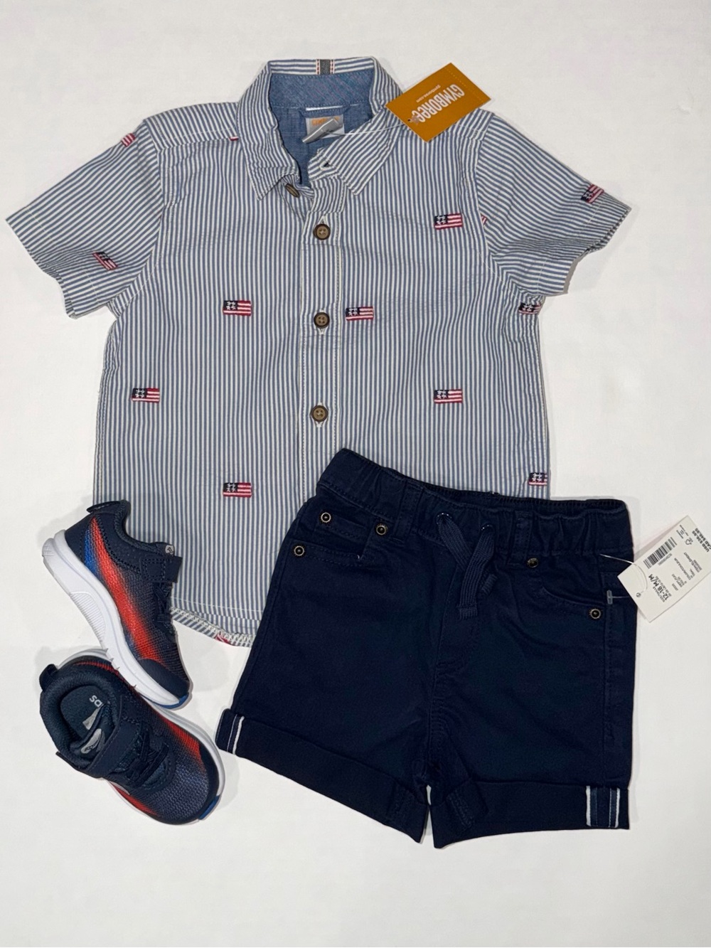 Gymboree Infant Boys Patriotic Flag Red, White, Blue Short Set Size 12-18 Months